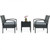 3 Pieces Outdoor Rattan Patio Conversation Set with Seat Cushions-Gray - Color: Gray D681-HW63218GR