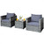 3 Pcs Patio Rattan Furniture Bistro Sofa Set with Cushioned-Gray - Color: Gray D681-HW66530GR+