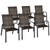 Set of 6 Outdoor PE Wicker Stackable Chairs with Sturdy Steel Frame-Brown - Color: Brown D681-NP10511CF-6