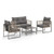 4 Pieces Outdoor PE Rattan Conversation Sofa Set with Cushions-Grey - Color: Gray D681-NP12005GR+