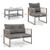 4 Pieces Outdoor PE Rattan Conversation Sofa Set with Cushions-Grey - Color: Gray D681-NP12005GR+