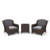 3 Pieces Outdoor Rattan Furniture Set with Cushions and Tempered Glass Coffee Table-Gray - Color: G D681-HW72184GR+