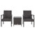 3 Piece Patio Wicker Chair Set with Quick Dry Foam Cushions All Weather - Color: Brown D681-NP11280
