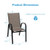 6 Pieces Patio Stackable Dining Chairs with Curved Armrests and Breathable Fabric - Color: Brown D681-NP10407-12