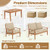 4 Pieces Outdoor Acacia Wood Conversation Set with Soft Cushions and Coffee Table-White - Color: Wh D681-HW72977WH+