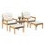 5 Piece Rattan Furniture Set with Square Coffee Table-White - Color: White D681-HW72575WH