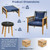 5 Piece Patio Furniture Set with Coffee Table and 2 Ottomans-Navy - Color: Navy D681-HW71618NY+