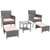 5 Pieces Patio Conversation Set with Soft Cushions and Ottomans-Beige - Color: Beige D681-HW72363BN