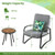 3 Pieces Patio Bistro Conversation Set with Waterproof DPC Tabletop - Color: Black & Gray D681-NP10964