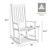 Indoor Outdoor Wooden High Back Rocking Chair-White - Color: White D681-HZ10110WH