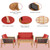 4 Pieces Patio Rattan Furniture Set with Removable Cushions-Red - Color: Red D681-HW69144RE+