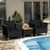 3 Pieces Outdoor Patio Rattan Furniture Set-Black - Color: Black D681-HW66532BK
