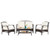 4 Pieces Outdoor Rattan Conversation Set with Protective Cover - Color: Espresso D681-HW69353+