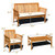 4 Pieces Outdoor Acacia Wood Sofa Furniture Set - Color: Natural D681-HW63884