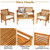 4 Pieces Outdoor Acacia Wood Sofa Furniture Set - Color: Natural D681-HW63884