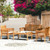 4 Pieces Outdoor Acacia Wood Sofa Furniture Set - Color: Natural D681-HW63884