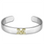 LO3624 - Reverse Two-Tone White Metal Bangle with Top Grade Crystal  in Clear A874-LO3624