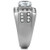 TK348 - High polished (no plating) Stainless Steel Ring with AAA Grade CZ  in Clear A874-TK348