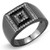 TK3220 - IP Light Black  (IP Gun) Stainless Steel Ring with Top Grade Crystal  in Clear A874-TK3220