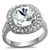 LO4092 - Rhodium Brass Ring with Top Grade Crystal  in Clear A874-LO4092
