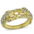 LO3083 - Gold Brass Bangle with Top Grade Crystal  in Clear A874-LO3083