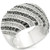 0W351 - Rhodium + Ruthenium Brass Ring with AAA Grade CZ  in Jet A874-0W351