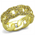 LO3215 - Gold Brass Ring with Top Grade Crystal  in Light Smoked A874-LO3215