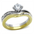 TK1280 - Two-Tone IP Gold (Ion Plating) Stainless Steel Ring with AAA Grade CZ  in Clear A874-TK1280