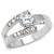 TK189 - High polished (no plating) Stainless Steel Ring with AAA Grade CZ  in Clear A874-TK189