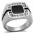 TK1183 - High polished (no plating) Stainless Steel Ring with Top Grade Crystal  in Clear A874-TK1183