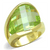 LOS823 - Gold 925 Sterling Silver Ring with Synthetic Synthetic Glass in Apple Green color A874-LOS823