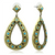 LO3850 - Antique Copper Brass Earrings with Top Grade Crystal  in Turquoise A874-LO3850