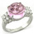LOAS1206 - High-Polished 925 Sterling Silver Ring with Synthetic Acrylic in Light Rose A874-LOAS1206