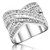0F233 - High-Polished 925 Sterling Silver Ring with AAA Grade CZ  in Clear A874-0F233