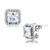 DA081 - High polished (no plating) Stainless Steel Earrings with AAA Grade CZ  in Clear A874-DA081