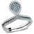 DA268 - High polished (no plating) Stainless Steel Ring with AAA Grade CZ  in Sea Blue A874-DA268