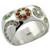 LOAS1073 - High-Polished 925 Sterling Silver Ring with Top Grade Crystal  in Multi Color A874-LOAS1073