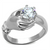 TK1230 - High polished (no plating) Stainless Steel Ring with AAA Grade CZ  in Clear A874-TK1230