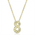 LO3466 - Flash Gold Brass Chain Pendant with Top Grade Crystal  in Clear A874-LO3466