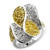 60118 - Gold+Rhodium Brass Ring with AAA Grade CZ  in Topaz A874-60118