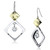 LO2670 - Gold+Rhodium Iron Earrings with AAA Grade CZ  in Clear A874-LO2670