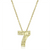 LO3464 - Flash Gold Brass Chain Pendant with Top Grade Crystal  in Clear A874-LO3464