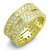 LO3349 - Gold Brass Ring with AAA Grade CZ  in Clear A874-LO3349
