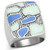TK832 - High polished (no plating) Stainless Steel Ring with Top Grade Crystal  in Clear A874-TK832