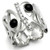 LOS532 - Silver 925 Sterling Silver Ring with Semi-Precious Onyx in Jet A874-LOS532