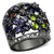 LOA884 - Ruthenium Brass Ring with AAA Grade CZ  in Multi Color A874-LOA884