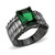 TK3774 - IP Black (Ion Plating) Stainless Steel Ring with Synthetic in Emerald A874-tk3774