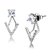 DA292 - High polished (no plating) Stainless Steel Earrings with AAA Grade CZ  in Clear A874-DA292