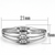 TS072 - Rhodium 925 Sterling Silver Ring with AAA Grade CZ  in Clear A874-TS072