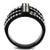 TK2354 - IP Black(Ion Plating) Stainless Steel Ring with Top Grade Crystal  in Clear A874-TK2354